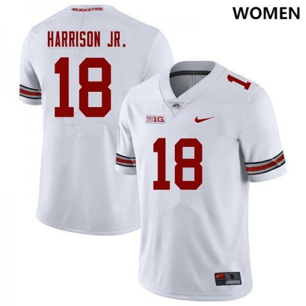 Ohio State Buckeyes #18 Marvin Harrison Jr. College Women University Jersey White
